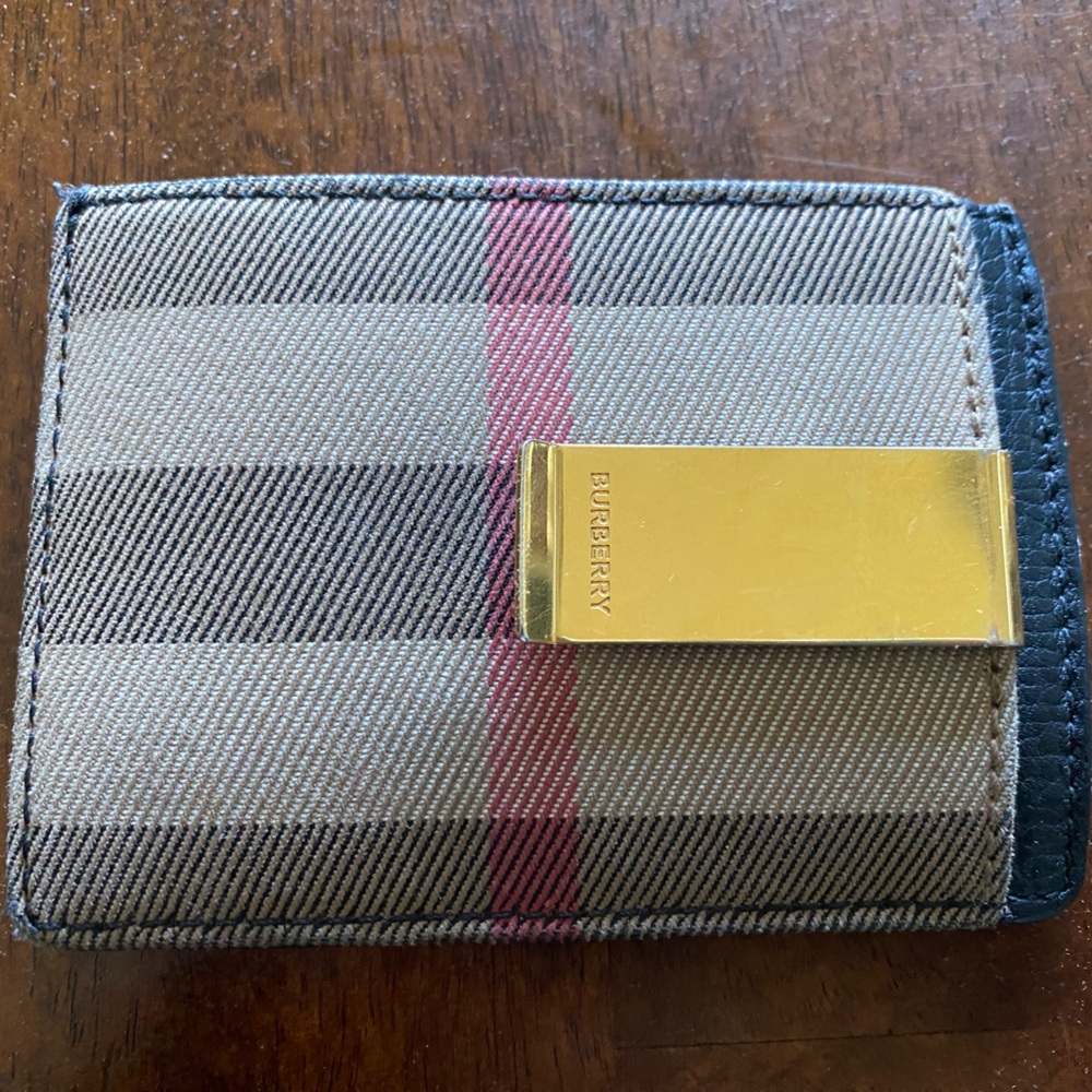 Burberry Check Money Clip Wallet